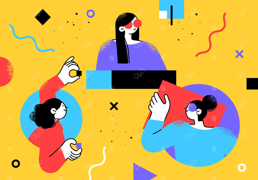 تصویرسازی افراد کسب‌وکار به سبک فلت: همکاران و ارتباطات میان آن‌ها