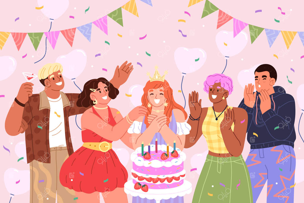 تصویرسازی ساده تولد