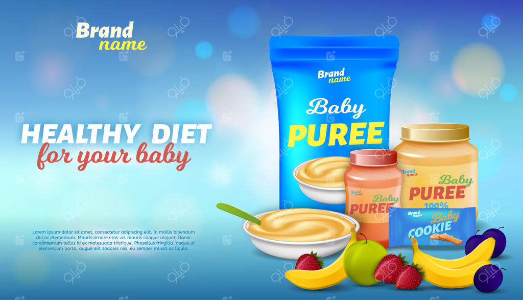 بنر تبلیغاتی رژیم غذایی سالم برای کودک شما