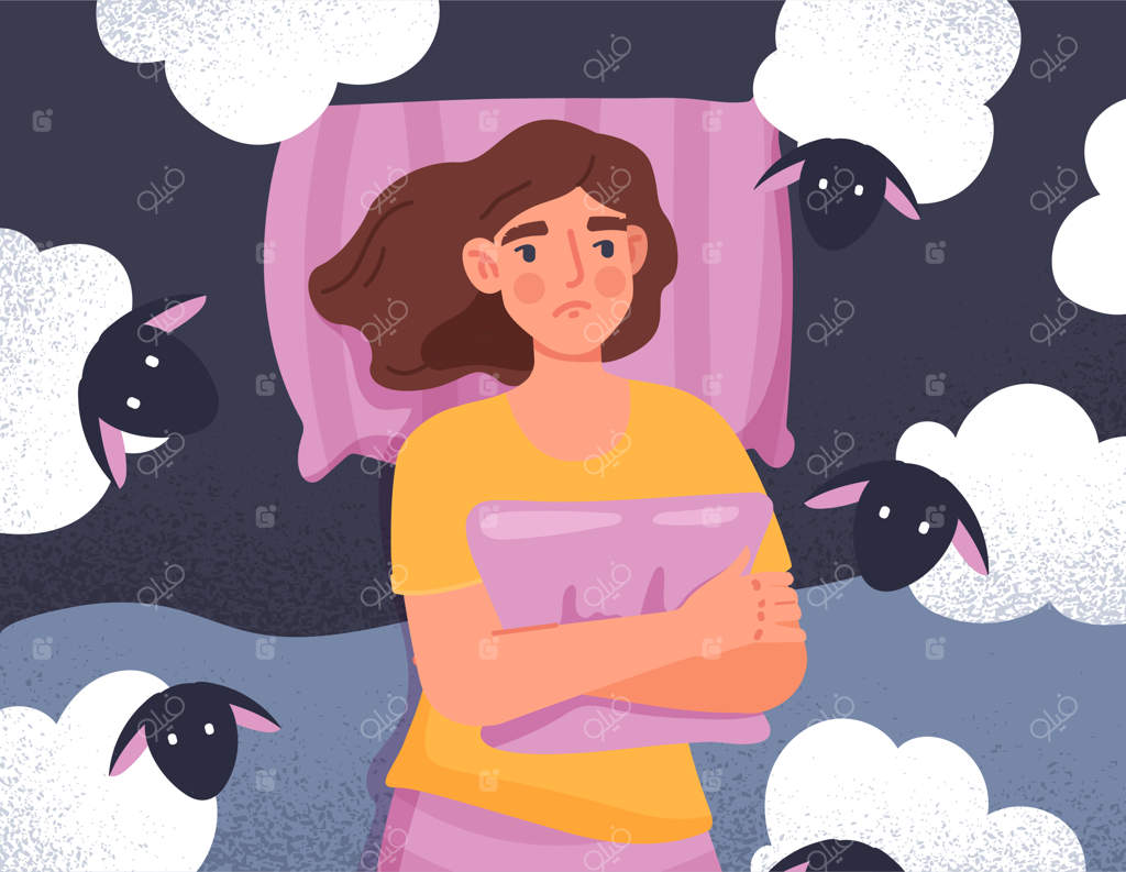 زنی که از بی‌خوابی رنج می‌برد