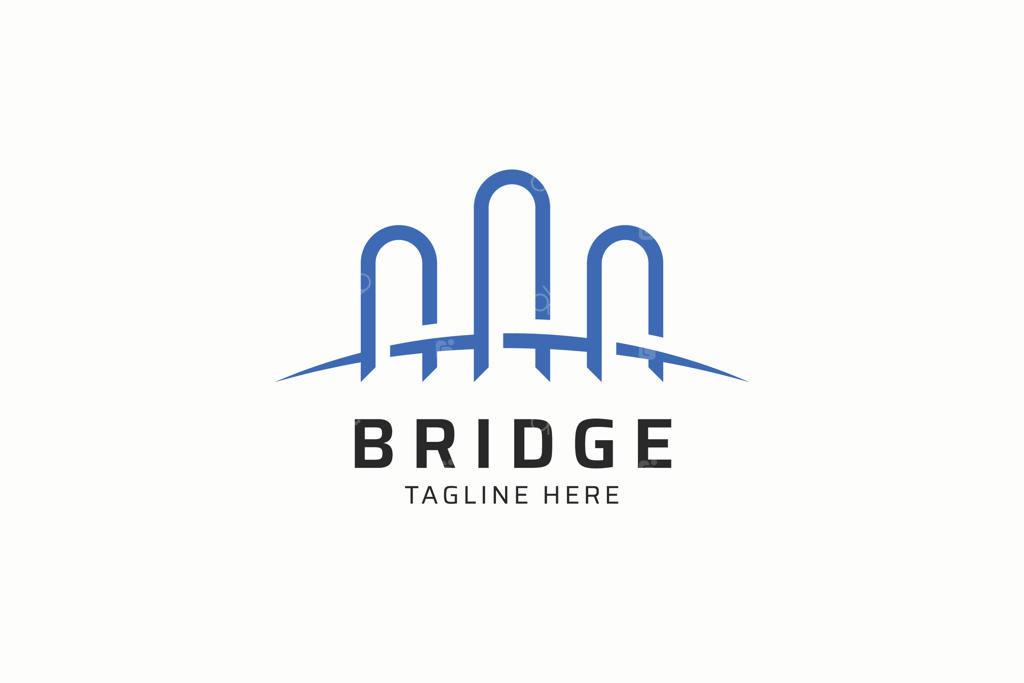 لوگوی پل خطی انتزاعی برای شرکت ساخت‌وساز و نشانه ساختمان