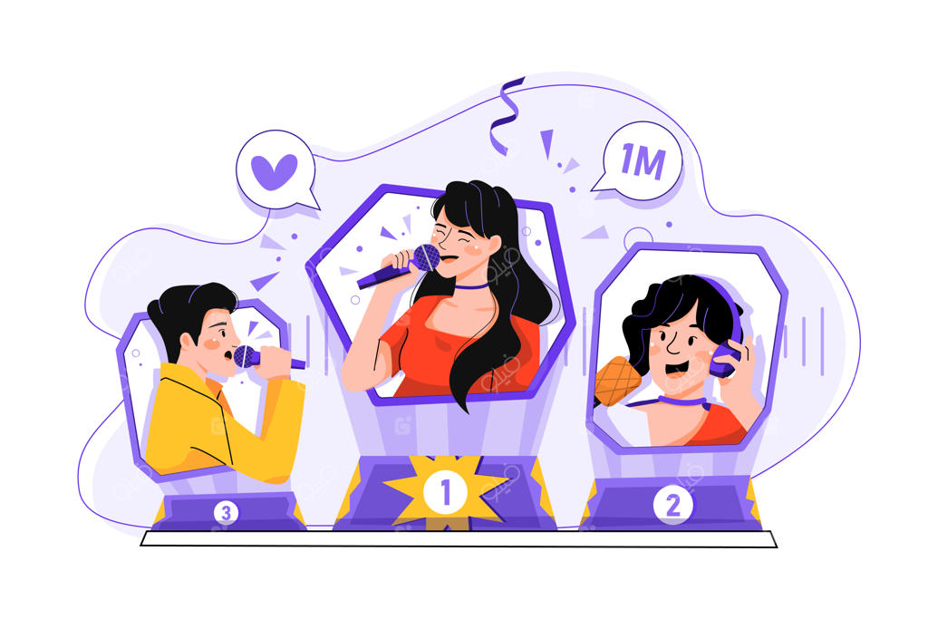 طرح مفهومی برای پادکست‌های محبوب بر روی پس‌زمینه سفید