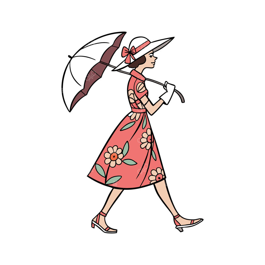 خلق مدل مد برای مهمانی شیک در باغ.