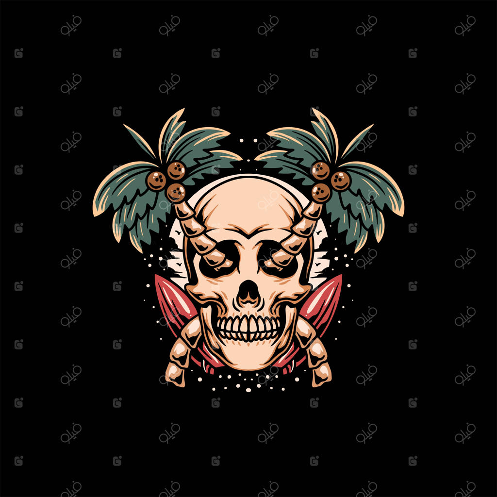 طرح وکتور جمجمه تابستانی