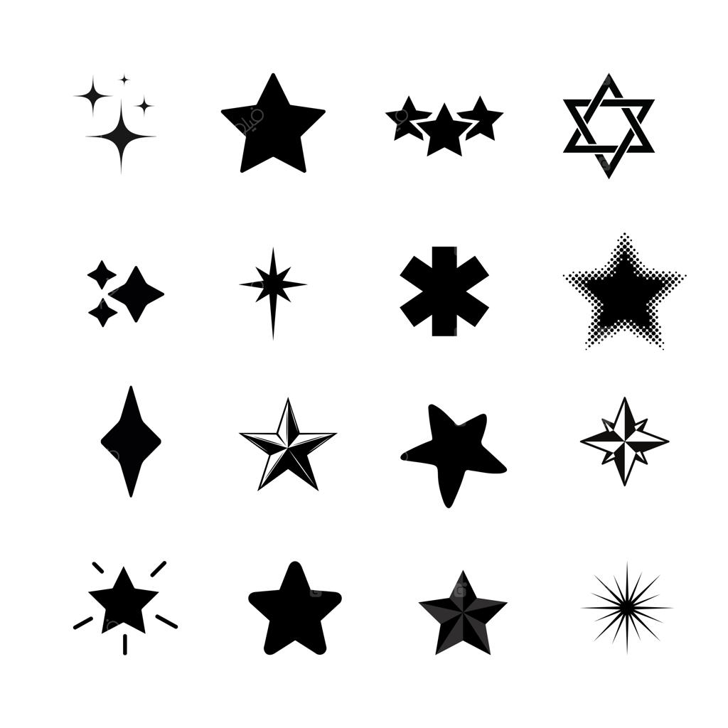مجموعه‌ای از ستاره‌ها و ستاره‌ای با طرح ستاره روی آن
