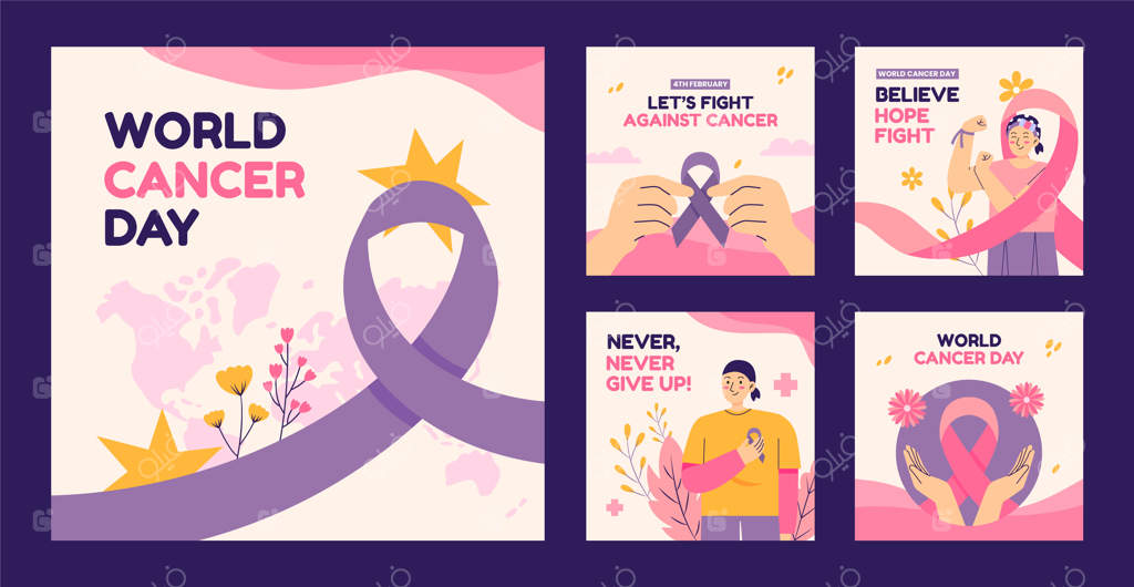 مجموعه‌ای از پست‌های فلت اینستاگرام برای روز جهانی سرطان