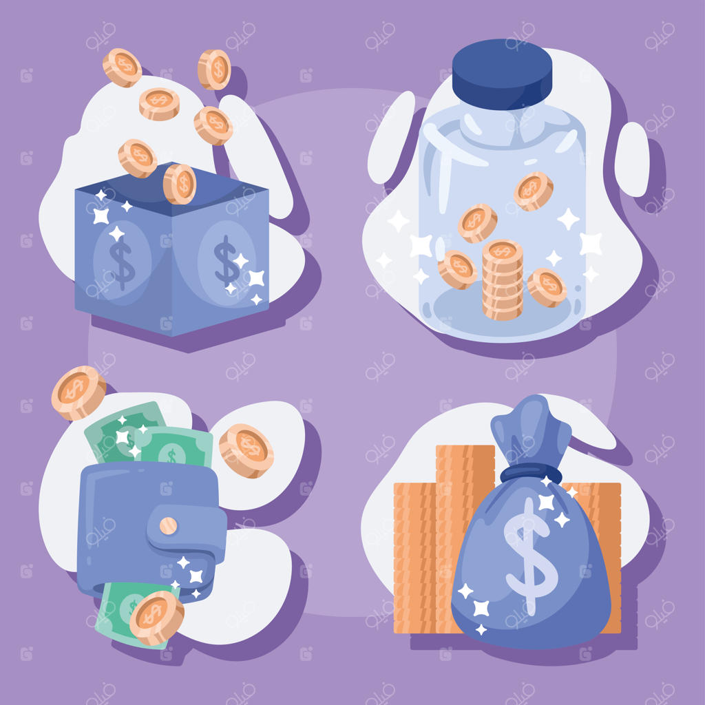 مجموعه آیکون‌های درآمد و پول