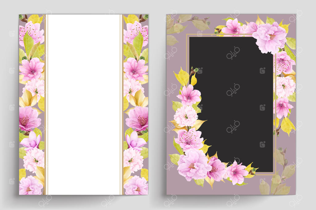 کارت دعوت عروسی با طرح شکوفه گیلاس