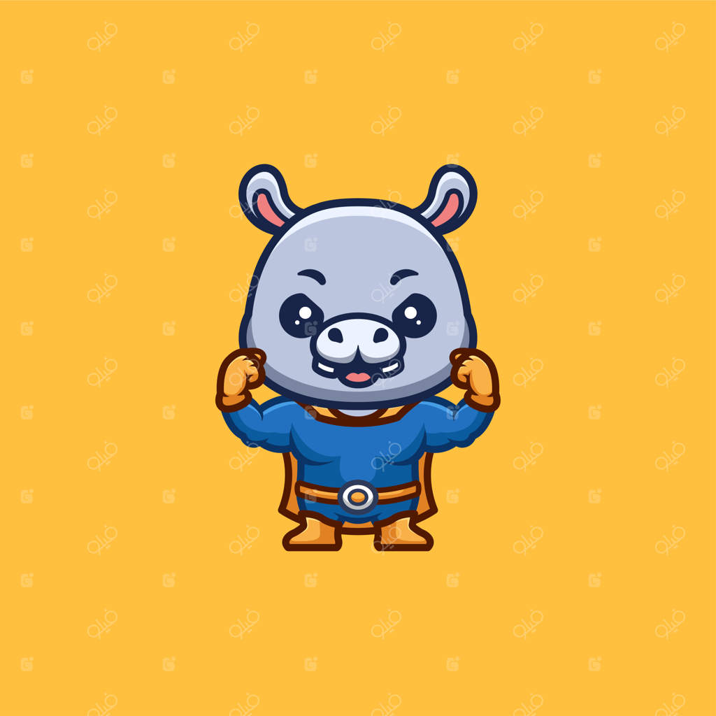 هیپوی ابرقهرمان بامزه: لوگوی کارتونی و خلاقانه کاوایی