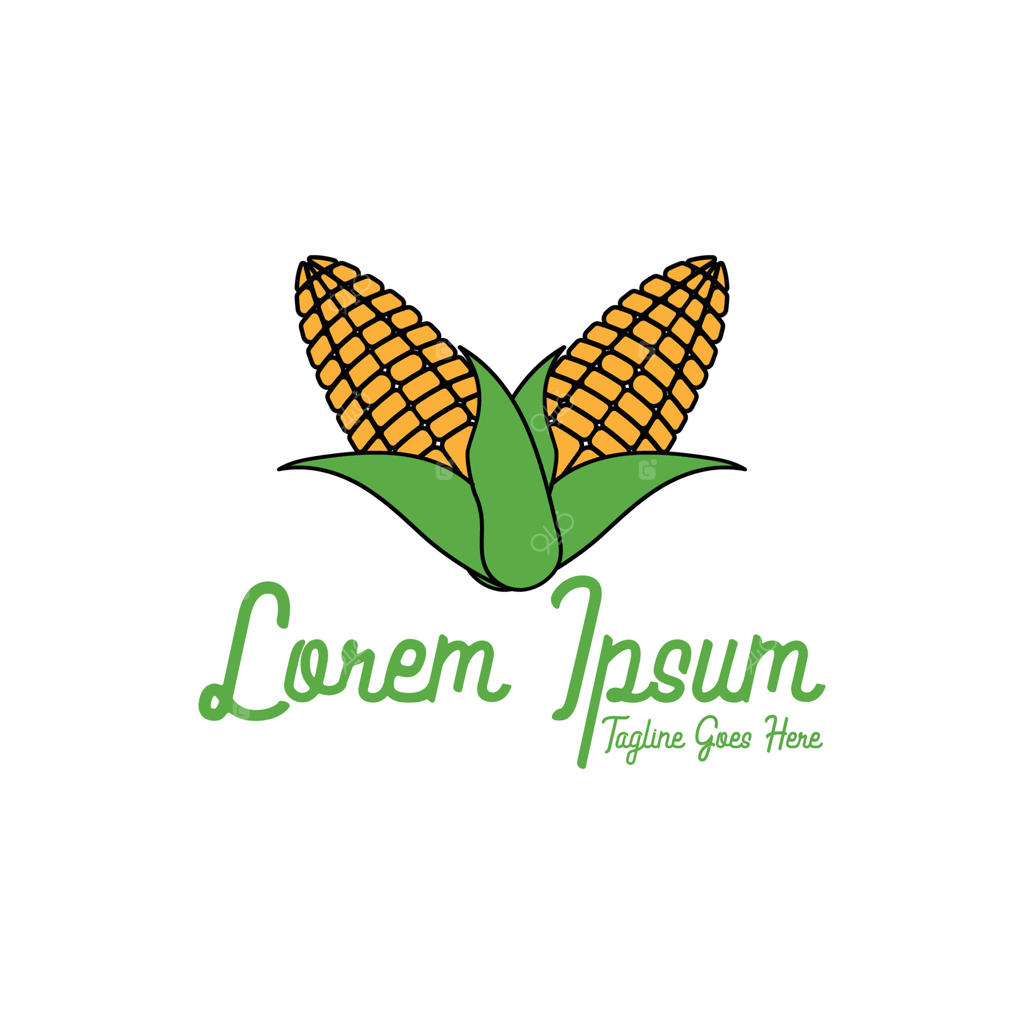 طراحی لوگوی نماد ذرت تازه و رنگارنگ برای برچسب محصولات کشاورزی و باغبانی