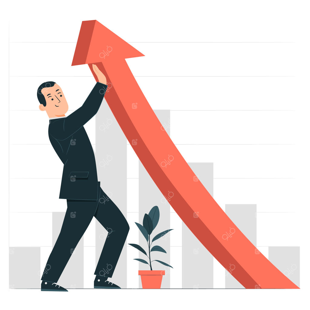 مفهوم هدایت فلش به سمت بالا - تصویرسازی