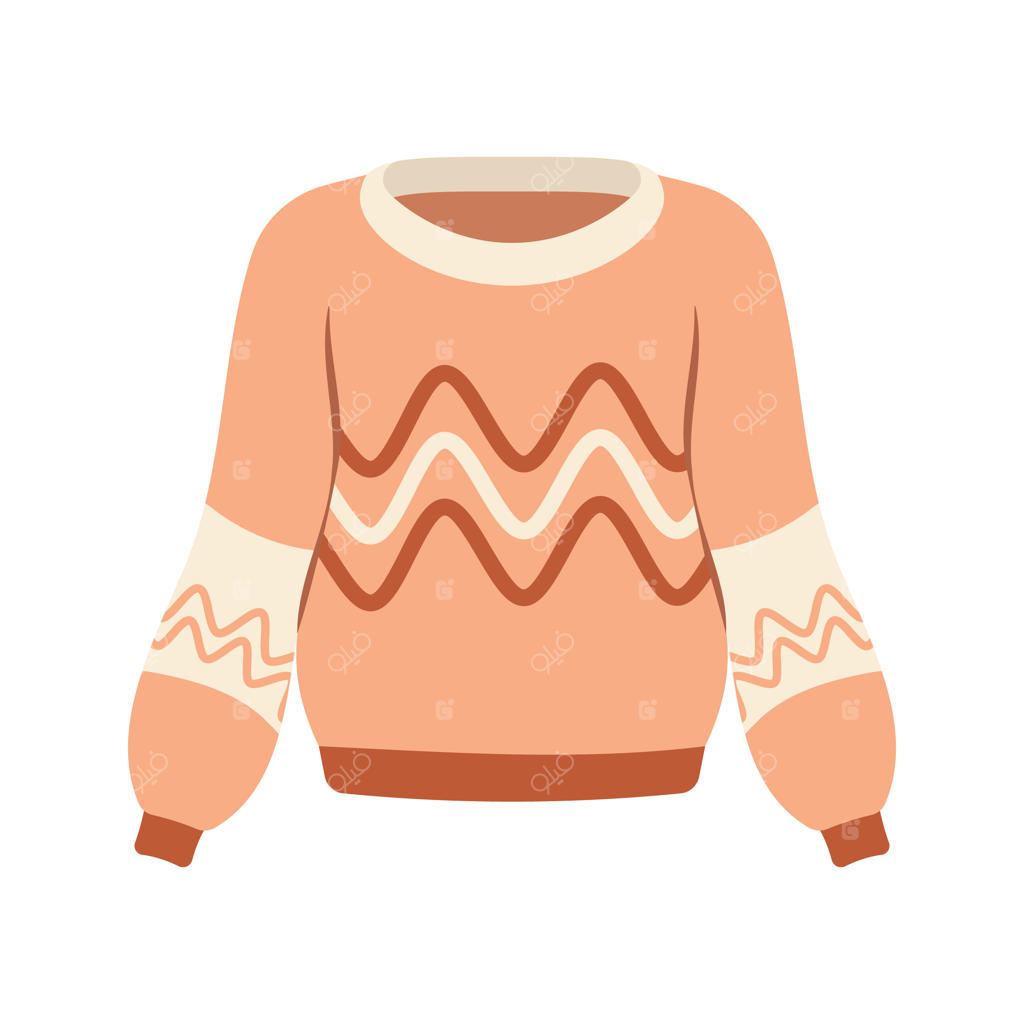 تصویرسازی‌های تخت و ساده لباس‌های زمستانی