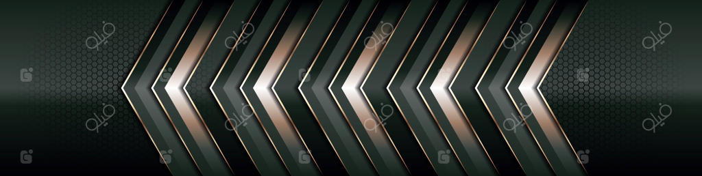 لایه‌های هم‌پوشانی مدرن و لوکس با پس‌زمینه سبز تیره و فضای مشکی با خطوط طلایی و طراحی انتزاعی