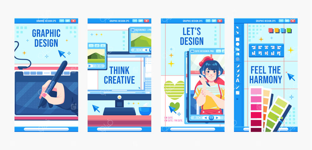 قالب طراح گرافیک با سبک طراحی تخت