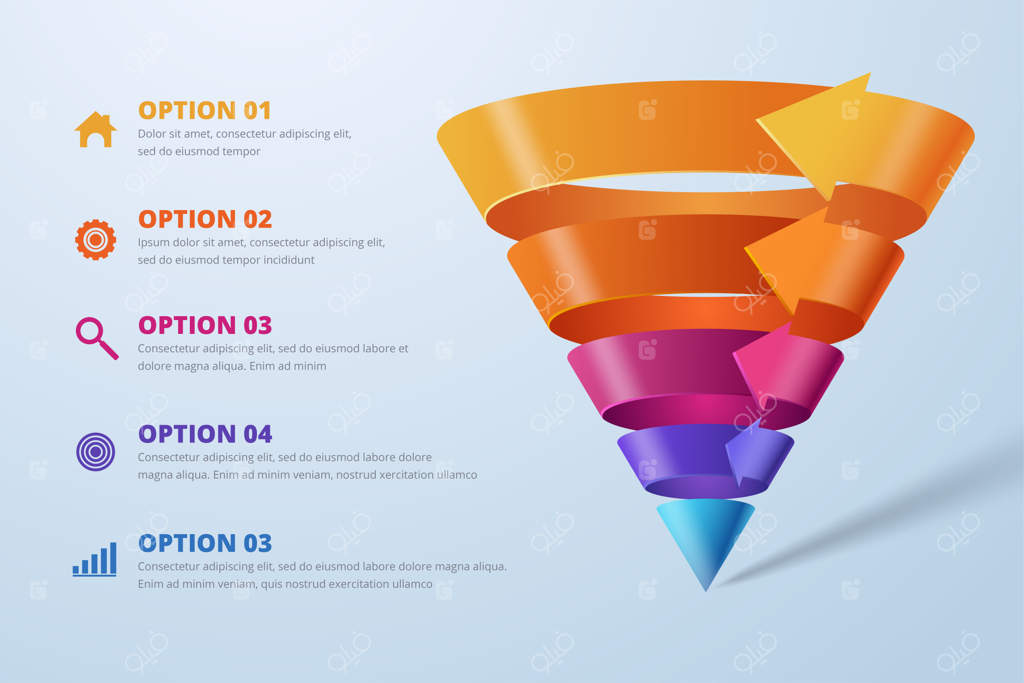 اینفوگرافیک دیجیتال سه‌بعدی انتزاعی