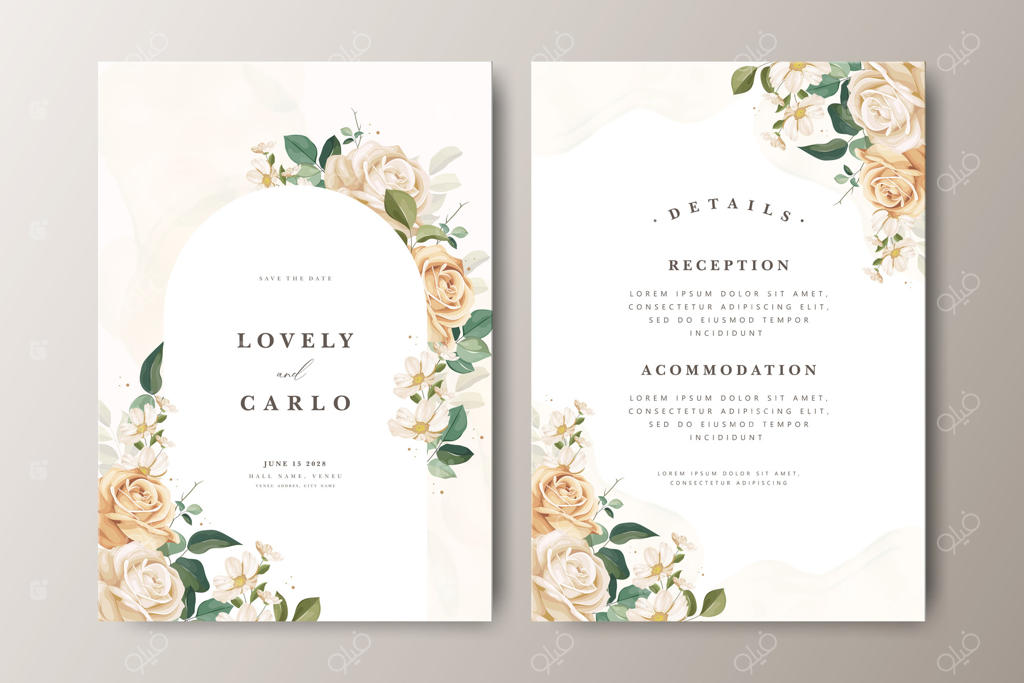 دعوتنامه شیک عروسی برای لاولی و کارلو