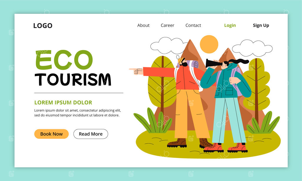 قالب صفحه فرود برای آگاهی‌بخشی درباره اکوتوریسم