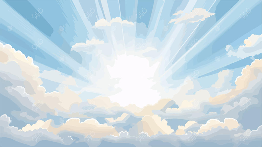 تصویرسازی پرتوهای خیره‌کننده نور در آسمان