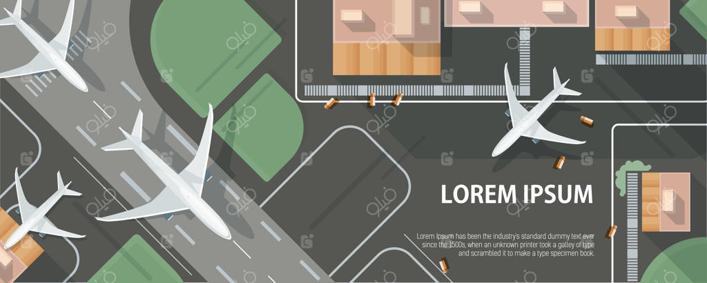 تصویر افقی با هواپیمایی که در حال تاکسی کردن و آماده پرواز از روی باند است