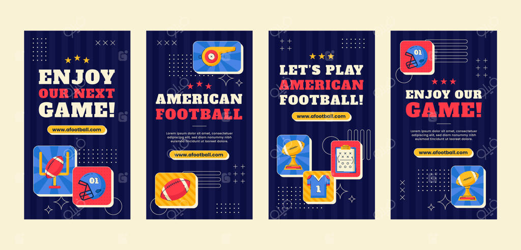 استوری‌های اینستاگرام فوتبال آمریکایی به صورت دست‌کشیده