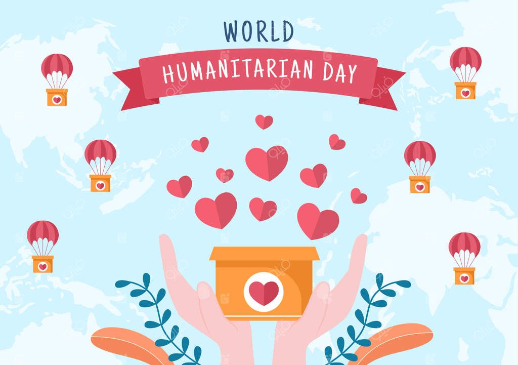 روز جهانی بشردوستی با جشنِ کمک به انسان‌ها، اهدا و داوطلبی در تصویرسازی