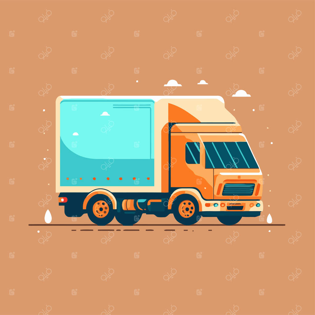 آیکون لوگوی کامیون تحویل - مفهوم خدمات تحویل - تصویر برداری