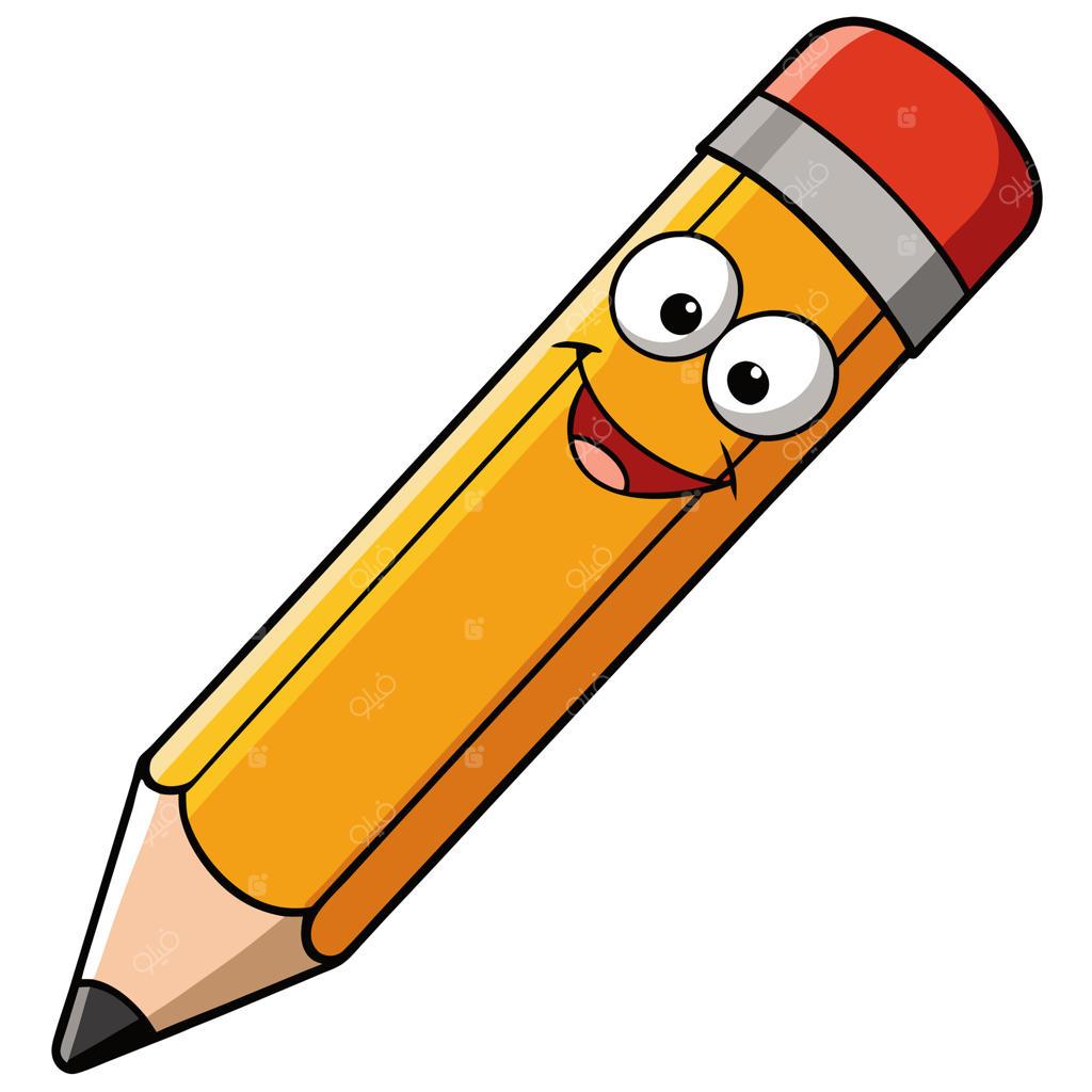مداد کارتونی با لبخندی بر لب