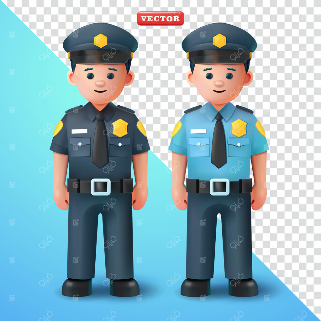 پلیس، سه‌بعدی. مناسب برای عناصر طراحی