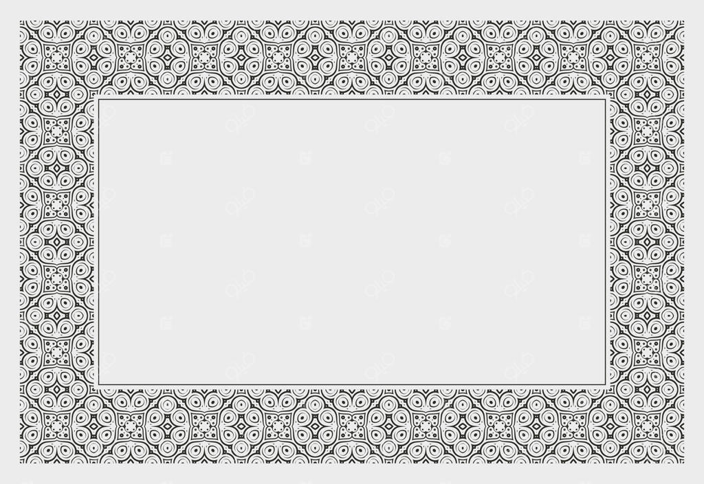طرح قاب سیاه و سفید با الگوی دقیق و تزئینی