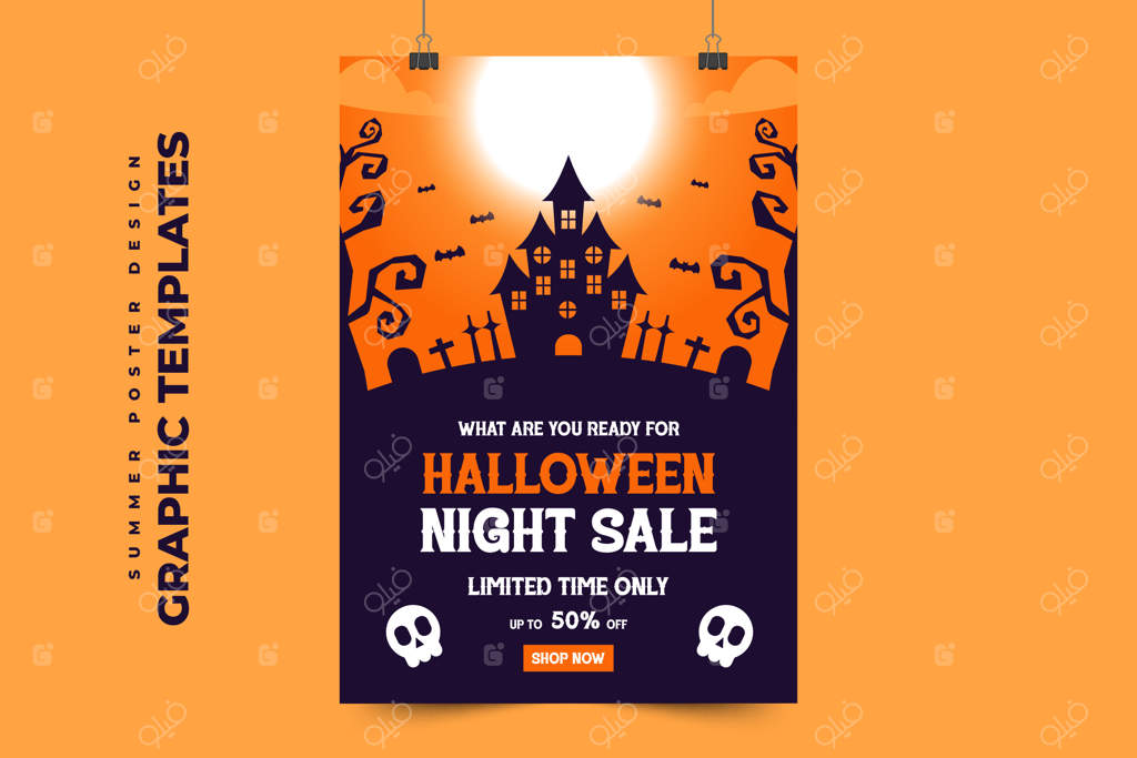 قالب طراحی گرافیکی برای هالووین - ساده و شیک، قابل تنظیم با سلیقه شما