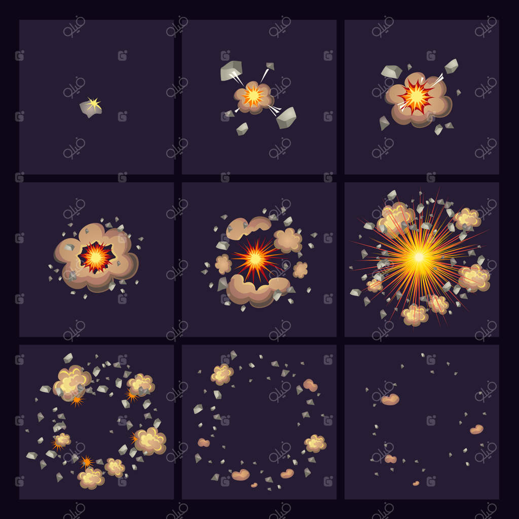 آیکون‌های انفجار به سبک کامیک