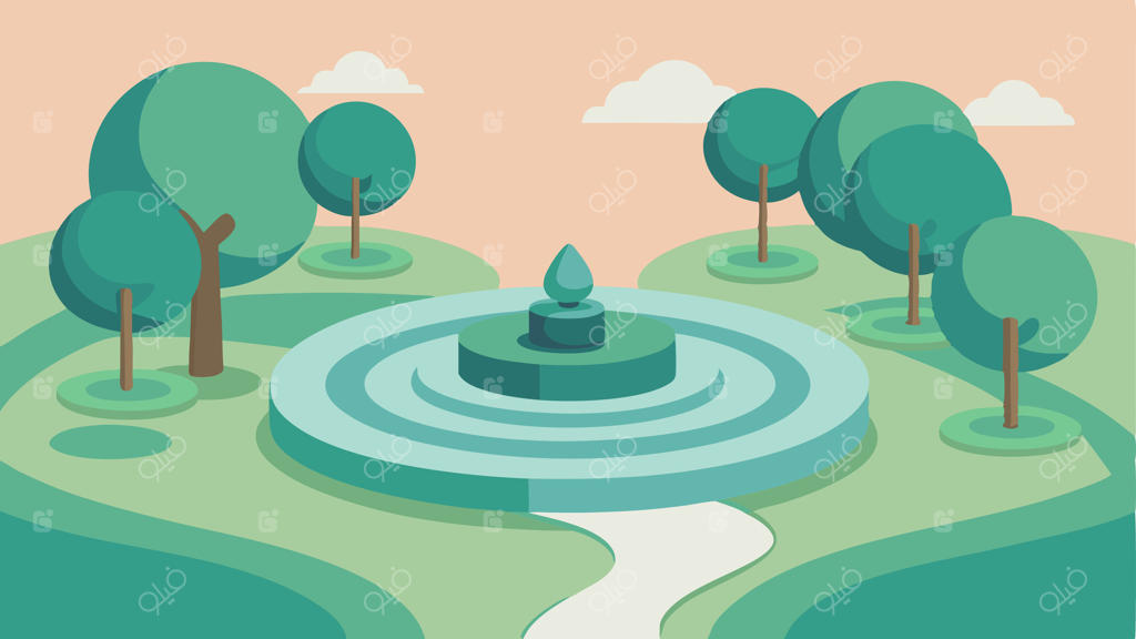 باغ مدیتیشن: باغی با مسیرهای پیچ‌در‌پیچ، ویژگی‌های آب آرام و مناطق نشیمن سایه‌دار برای آرامش و مدیتیشن.