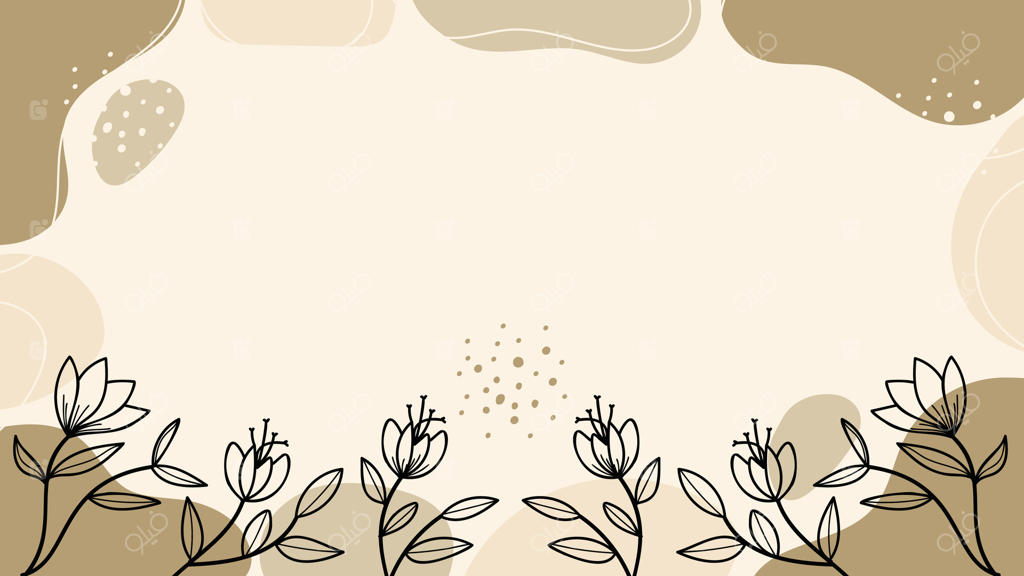 بنر نقاشی گل‌های مینیمالیستی روی پس‌زمینه قهوه‌ای