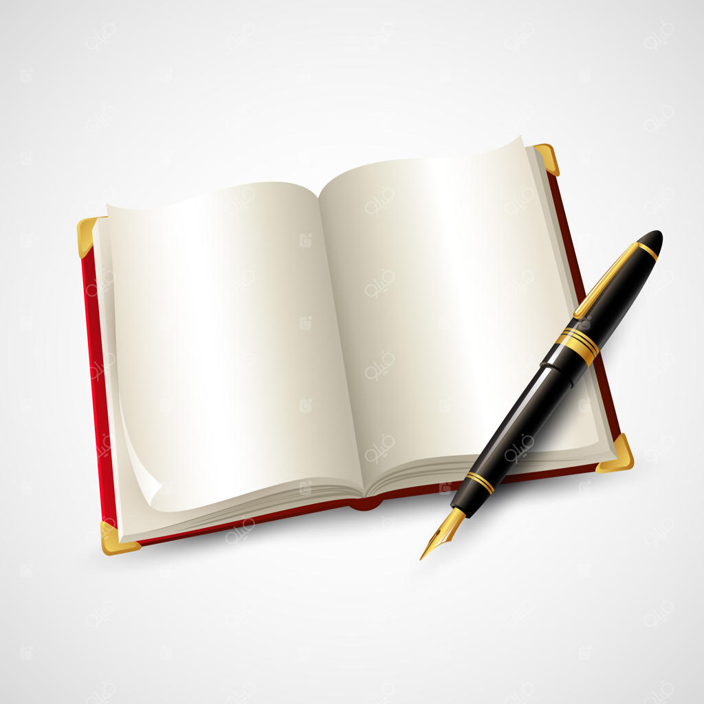 تصویرسازی دفترچه یادداشت و خودکار