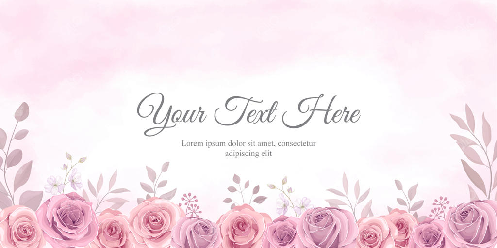 بنر زیبا با طرح گل‌های دست‌کشیده