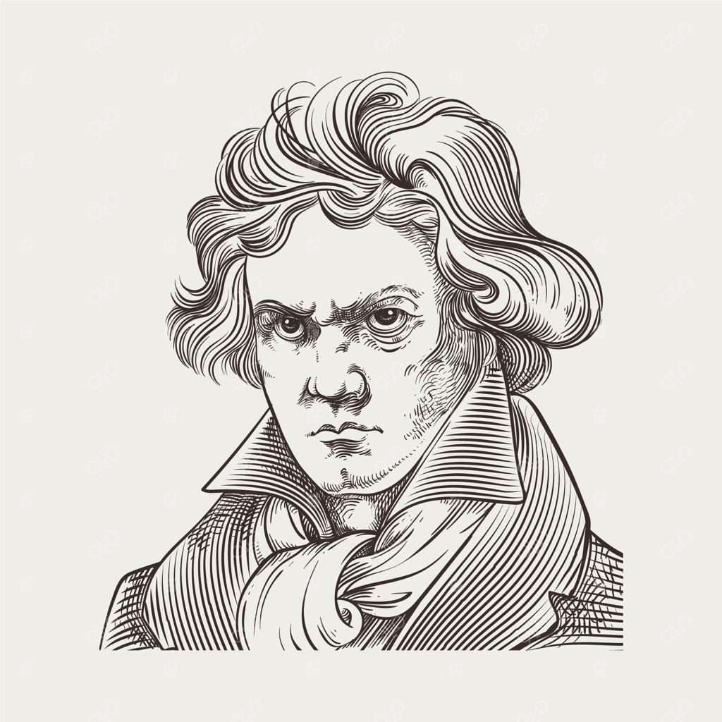 تصویرسازی دستی بتهوون