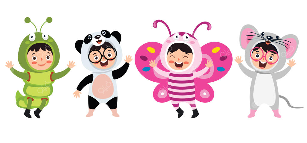 بچه‌های خنده‌دار با لباس‌های حیوانات