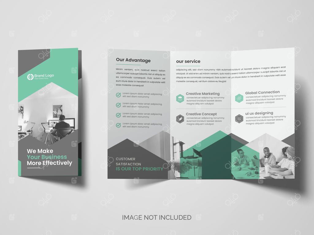 قالب طراحی حرفه‌ای بروشور سه لت، جلد کتاب، مجله و پوستر