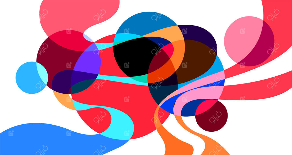 طرح پس‌زمینه وکتورِ انتزاعی و رنگارنگ با استایل مایع و سایکدلیک