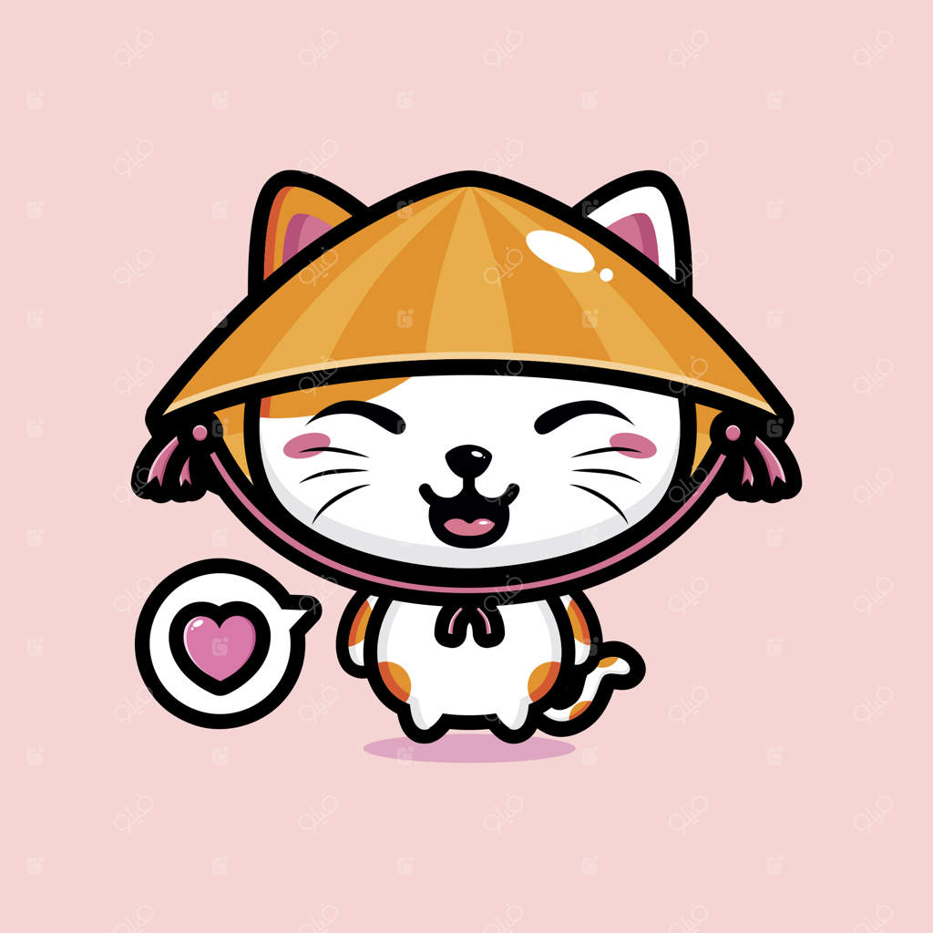 طراحی نماد گربه بامزه
