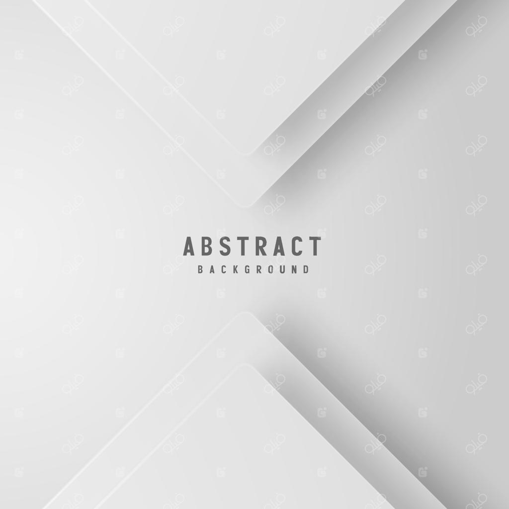 پس‌زمینه‌ای با رنگ‌های سفید و خاکستری و اشکال هندسی. تصویر برداری.