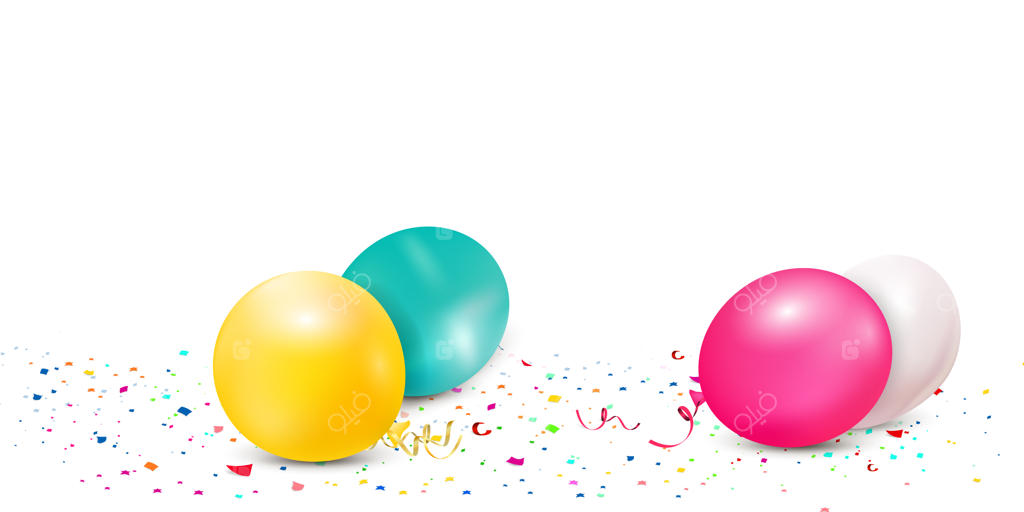 ریزش رنگین کاغذپاره‌های درخشان، روبان‌ها و ستاره‌های جشن، کاغذهای برش‌خورده روی پس‌زمینه سفید. کاغذپاره‌هایی روی زمین با بادکنک‌ها. عنصری برای طراحی سال نو، تولد و روز ولنتاین