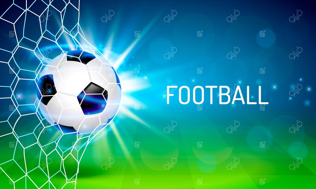 توپ فوتبال روی زمین.