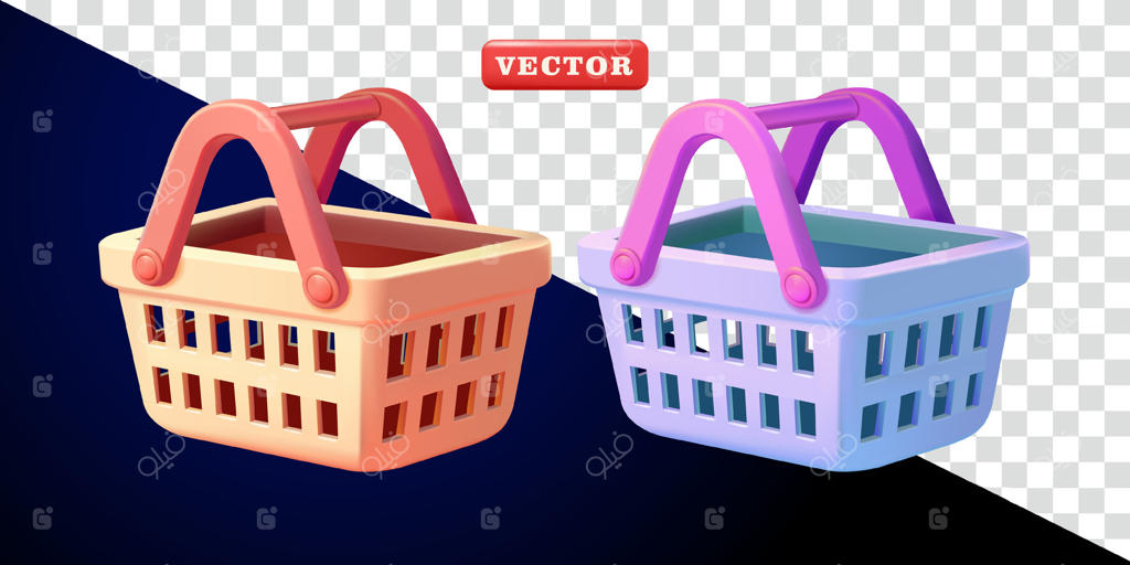 سبد خرید سه‌بعدی: مناسب برای تبلیغات و عناصر طراحی