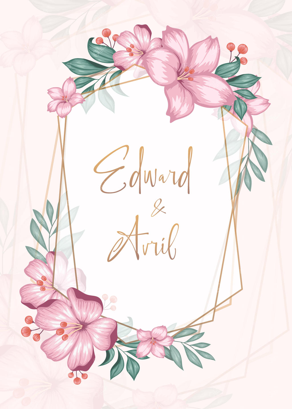 کارت دعوت عروسی زیبا با طرح گل