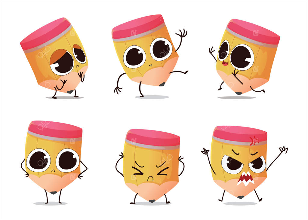 مجموعه‌ای از طرح‌های کارتونی بامزه مداد