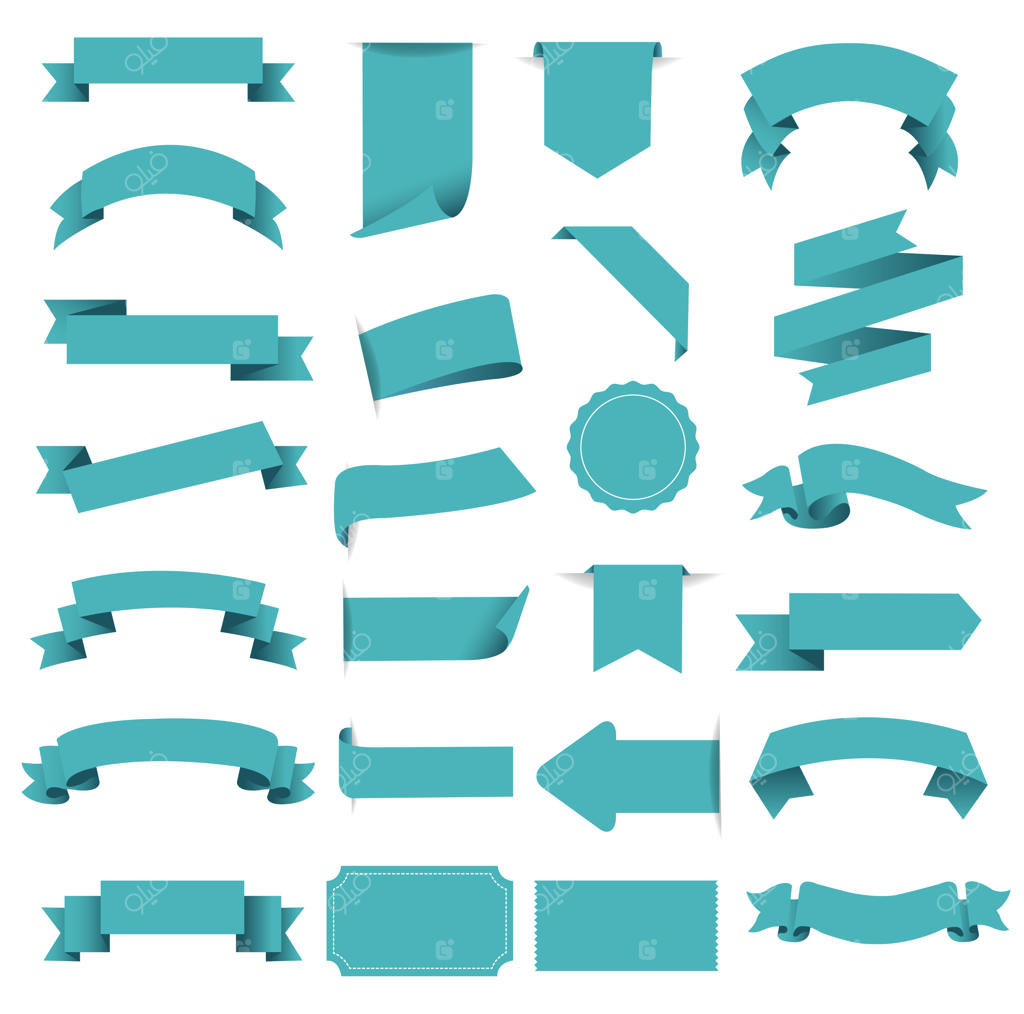 برچسب و روبان در پس‌زمینه سفید