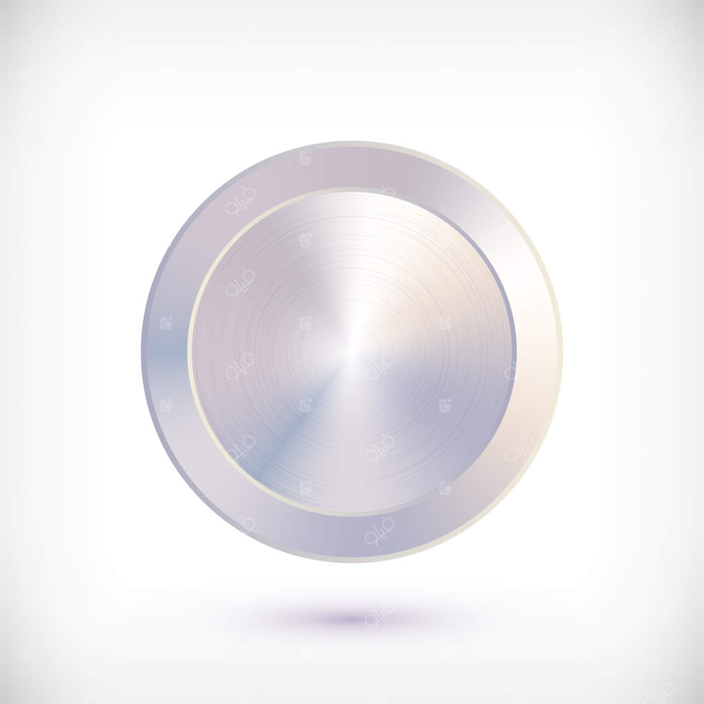 دکمه فلزی بافت‌دار کروم دایره‌ای شکل.