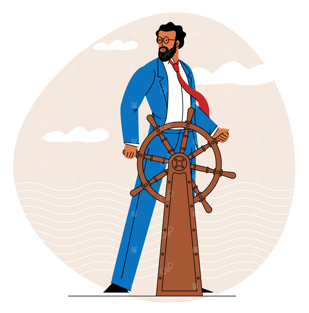 مفهوم تصویرسازی کاپیتان کسب‌وکار