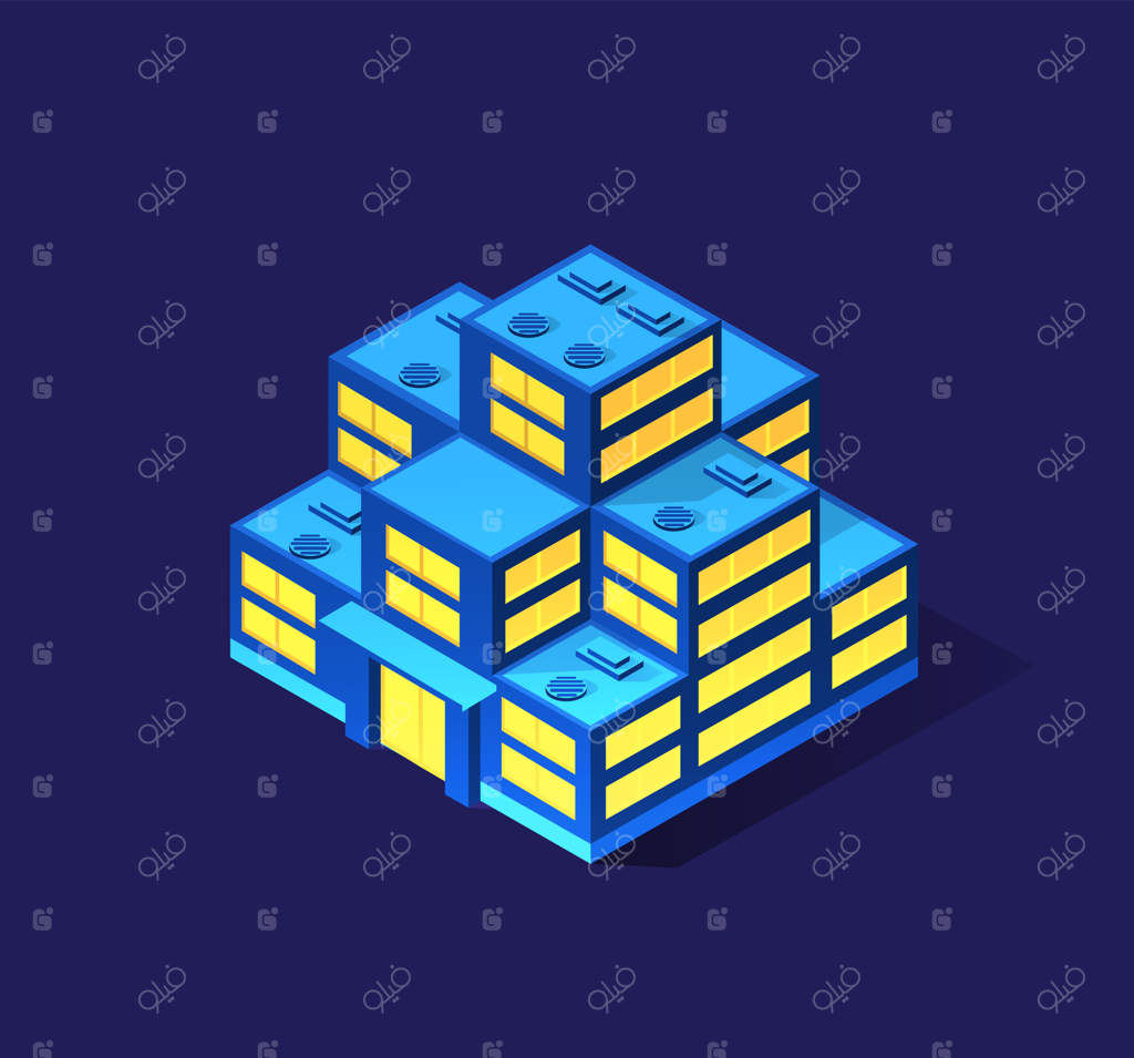 شهر هوشمند سه‌بعدی در زمینه بنفش فرابنفش